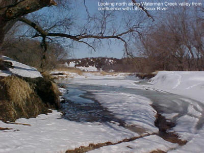 Looking north along Waterman Creek valley from confluence with Little Sioux River photo by Lee Schoenewe